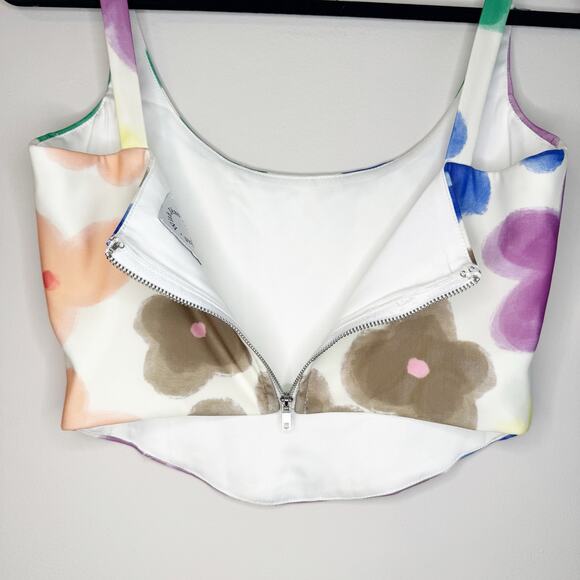 With Jean Cindy Floral Y2K Corset Crop Top Medium - Picture 9 of 11